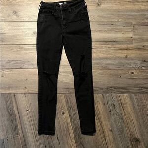 Old Navy Charcoal Distressed Skinny Jeans